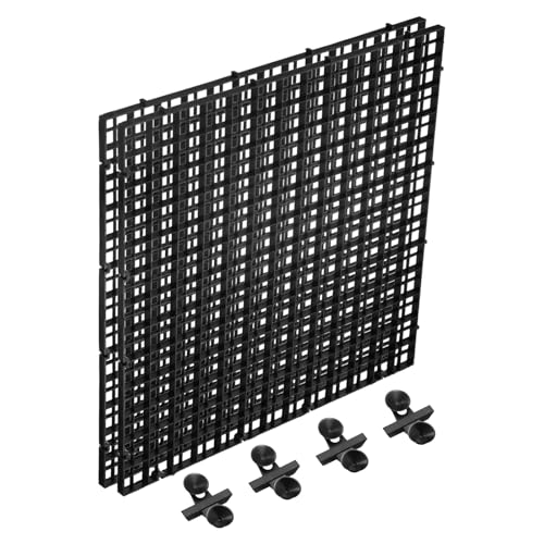 uxcell 2Pcs Aquarium Fish Tank Divider, 12x12 Inch Plastic Egg Crate Light Diffuser Grid Filter Bottom Partition Separator with Sucker Clips and Suction Cups for Aquarium, Black