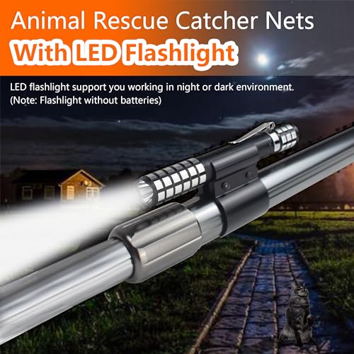 Catch Net Small Animal Control Net Poultry Catching Trap Tool for Cat, Chicken, Duck, Goose, Fish, Bird and Others (43~78" Telescoping Handle with 20.5" Net Opening) - color: Advanced Grey - 20.5inch Net Opending
