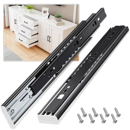Push to Open Drawer Slides 1 Pair Full Extension 12 14 16 18 20 22 24 inch Side Mount Pull Out Kitchen Cabinet Rails Bracket Replacement Ball Bearing Tracks kit Guide Runner 100 LB Capacity - size: 12 Inch, style: Push open-1 pair