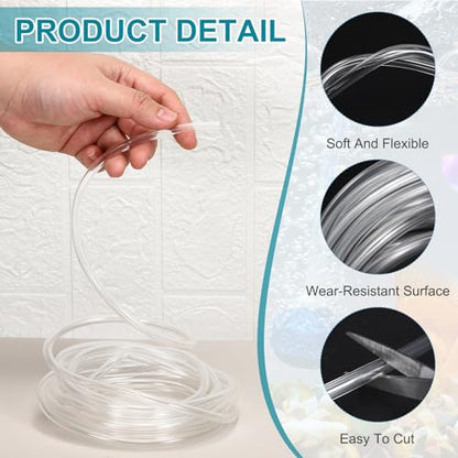 uxcell 1/4 Inch Clear PVC Tubing, 6mm ID x 9mm OD - 15ft PVC Tube Lightweight Vinyl Hose, Transparent Flexible Plastic Water Tubing for Air Oil Water Transfer Aquarium Irrigation - size: 6mm ID x 9mm OD