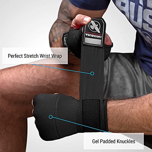 Hayabusa Quick Gel Hand Wrap Boxing Gloves | Slip-On Design, Padded Knuckle Protection, Hook and Loop Closure, Muay Thai Kickboxing, Men and Women, Sparring