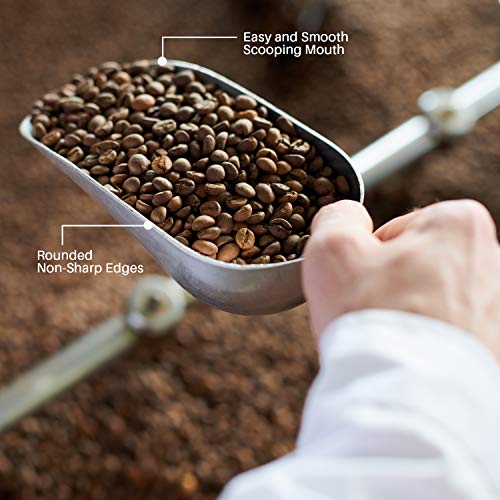 Cast Aluminum Utility Scoop - 12 oz. - Round Bottom, ice scoop For Multi-Purpose Use, With Finger Groove Handle (Hand Wash Only) (12 oz.) - size: 12 oz