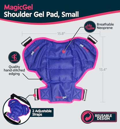 Magic Gel Ice Pack | Reusable, Flexible & Long Lasting for Rotator Cuff Injuries, Bursitis and Swelling | Hot or Cold Therapy Compression Wrap for Left or Right Shoulder - style: Shoulder Ice Pack Small