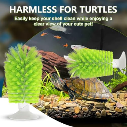 3 Pcs Aquatic Turtle Tank Accessories, Turtle Feeding Ring with Suction Cup and Brush, Toys for Tortoise Aquarium Enrichment Habitat