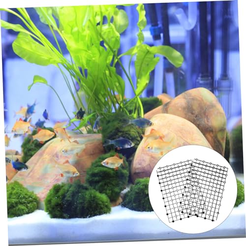 2pcs Aquarium Fish Tank Divider Trays Plastic Egg Crate Tray Grid Bottom Board Fish Separator 26x17.5x0.5CM Black - color: Black