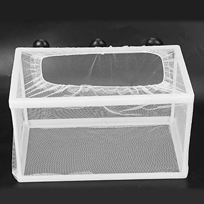 Aquarium Breeder Box with Suction Cups | Detachable Fish Hatchery & Isolation Enclosure | Multi - Functional Incubator for Fry/Unwell Fish/Shrimp | Secure Plastic & Mesh Design - size: L(13x7x2.6cm/5.1x2.8x1in)