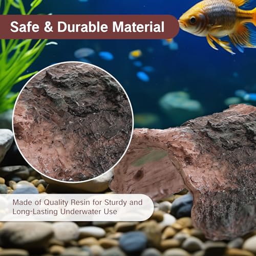 Betta Log Floating Aquarium Hideout Small Cave Decor for Fish Snail Reptile Hiding Spots Terrarium Logs, Beta Fish Hides Hollow Tree Trunk Decoration for Tanks Hide Spaces