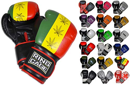 Gym Training Stand-Up Boxing Gloves - color: Rastafarian, size: Large weighs 16oz