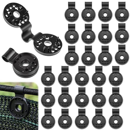 Frienda 30 Pcs Black Round Shade Cloth Plastic Clips Reusable Heavy Duty Sunshade Fabric Net Clips Attachment and Placement for Sun Shade Net Anti Bird Garden Waterproof Netting Accessories - color: Black