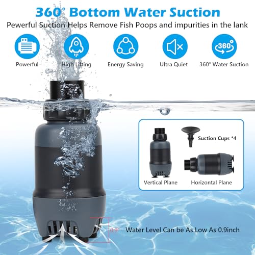 hygger 24V DC Aquarium Water Pump, 396GPH 20W 6.6FT Submersible Pump With Controller, Water Fountain Pump with 2 Nozzles for Fish Tank, Pond, Aquarium, Statuary, Hydroponics - style: DC1500