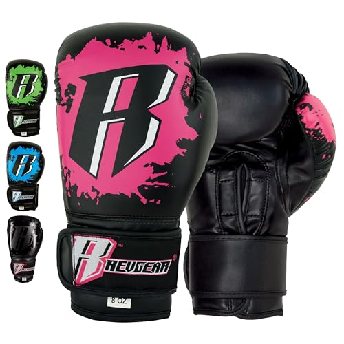 Revgear Kids Combat Series Boxing Glove, Designed to Fit Kids Hands, MMA - color: Pink/Black, size: 10 OZ