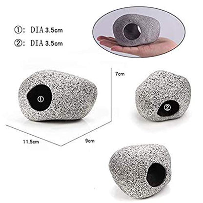 Norgail Aquarium Stone Hideaway Ornament Cichlid Shrimp Breeding Hiding Cave (Large) - size: Large