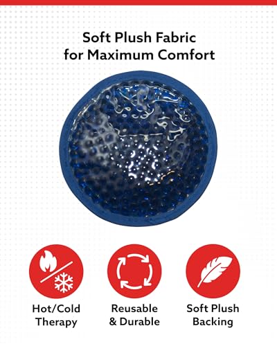 Alpi Circle Plush Gel Ice Packs, Hot or Cold Eye Mask with Beads - color: Blue, size: Circle 2 Pack