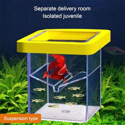 Fish Breeding Box for Hatchery and Isolation for Aquariums Breeding Box with Suction Cups Fish Eggs Nursery - color: Blue