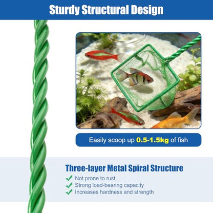 Aquarium Fish Net Small Betta Fish Tank Cleaning Net Sludge Food Residue Wastes Skimmer with Soft Fine Mesh and Braided Matal Handle for Small Ponds and Pools(6 inch) - size: 6 inch