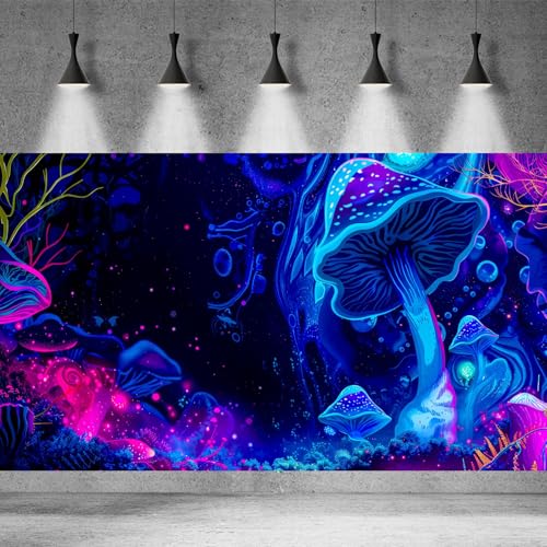 Fantasy Mushroom Forest Aquarium Background Abstract Cartoon Mushroom Reptile Tank Backgrounds Vibrant Jungle Mushrooms Theme Fish Tank Background Magic Mushrooms Reptile Enclosure Backgrounds 24x12in - color: Purple Pink, size: 24(W)x12(H)in