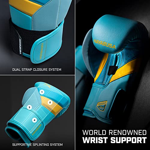 Hayabusa T3 Boxing Gloves - Sparring | Sparring Gloves, Muay Thai Gloves, Kickboxing Gloves, Heavy Bag Gloves, Boxing Gloves for Men and Women, Boxing Gloves - color: Blue/Yellow, size: 10oz