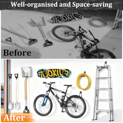 Housolution Steel Garage Hooks - 30Pack Anti-Slip Coating, Black - color: Black