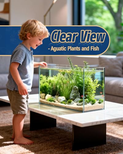 5 Gallon Ultra Clear Glass Fish Tank, Easy to Maintain Small Aquarium for Betta, Goldfish, Shrimp, Snails and Aquatic Plants - color: Transparent, size: 5 Gallon