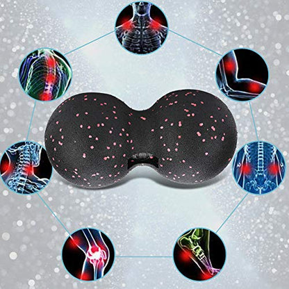Peanut Massage Ball, 24x12cm Myofascial Release Acupoint Massage Deep Tissue Muscle Massage Back Leg Massage Roller Mobility Ball Double Ball for Daily Physical Therapy Yoga Therapy - color: Camouflage, size: 24x12cm double balls