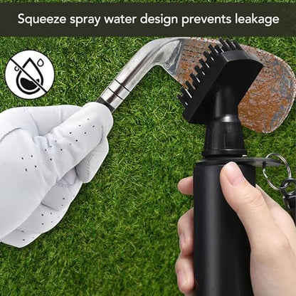XUMIUZIY Upgraded Golf Club Cleaner Brush, Golf Club Clean Kits with Groove Sharpener Tool & 150ml Leakage Proof Squeeze Water Bottle, for Course Essentials Golf Accessories, for Men Wome