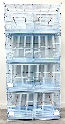 LOT of Stackable Breeder Bird Flight Cage with Removable Center Divider and Breeding Nest Box Doors with Removable Rolling Stand