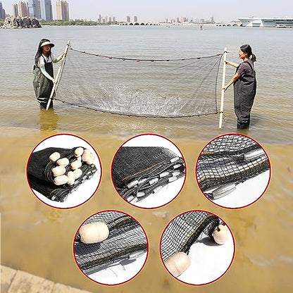 Professional Seine Net | 5 to 50 ft | Ultra Strong | Maximizes Catch | Ideal for Both Commercial and Recreational Fishing - style: 4' X 25'