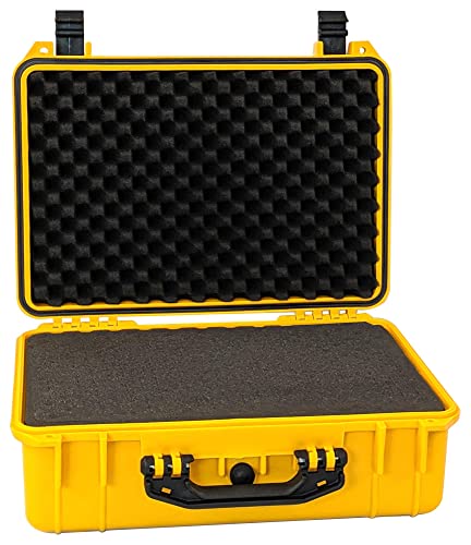 Weatherproof Equipment Cases, made of Polypropylene Plastic with Foam Insert (22" X 16.5" X 8.5" (L x W x H) (YELLOW)) - size: 22" X 16.5" X 8.5" (L x W x H) (YELLOW)