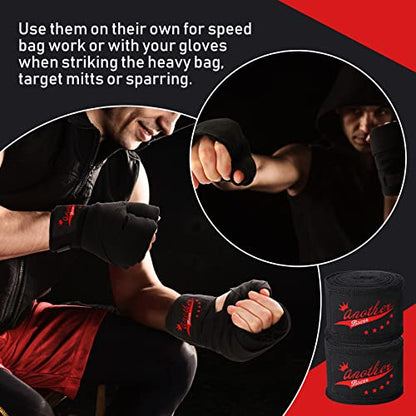 Jerify 15 Pairs Boxing Wraps Bulk for Hand 180‘' - color: Black