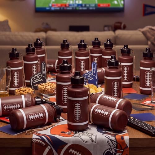 Bokon 18 Pack 20 oz Football Water Bottles Reusable Sports Bottles Bulk - style: Rugby Sports