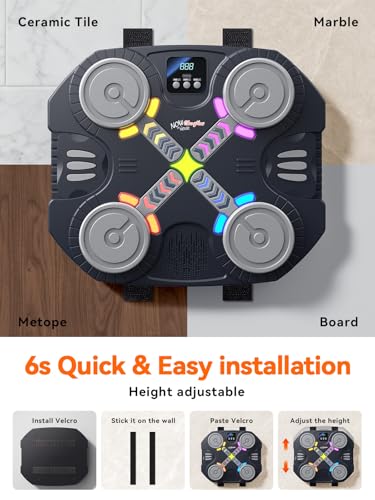 Music Boxing Machine for Kids-Interactive Wall Mounted Punching Target with Sound & Lights,Boxing Trainer Machine Fitness Game Gymnastics Equipment for Home,Birthday Gift for Boys Girls Age 3-12 - color: 4 Strike Points-kids 3+