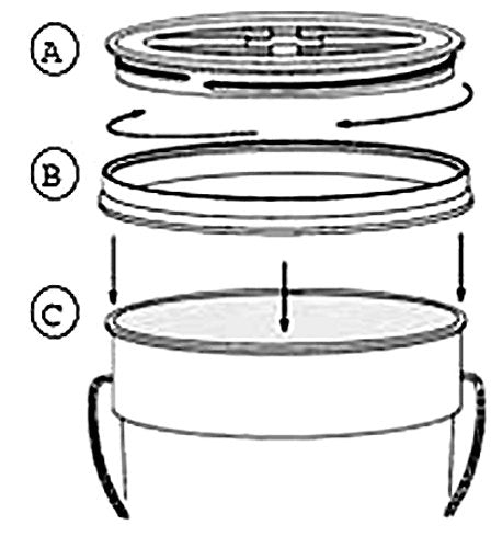 DAONEG 3.5 Gallon Bucket Kit with Green Gamma Seal Screw-on Threaded Lid