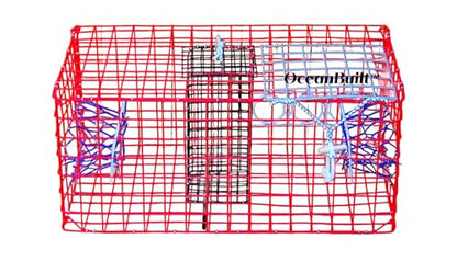 Florida Medium Blue Crab Trap – 24 x 14 x 11 Crab Pot for Recreational Crabbing – Two-Throat Entry Fishing Trap – PVC Coated Wire Saltwater Crab Trap - style: FL Medium Crab Trap Only