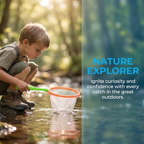 Totority Fishing Net for Kids - 14Pcs Outdoor Mini Catcher Net Set for Nature Exploration and Fish Collecting - Telescopic Plastic Design 8 66X4 72 Inches