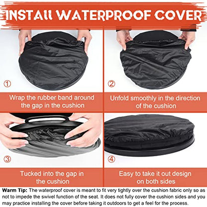 5 Gallon Bucket Seat, 360-Degree Swivel Seat Foam Cushion Bucket Seat Lid with Waterproof Cover for Dove Duck Hunting, Fishing, Baseball, Gardening and Camping - color: Black