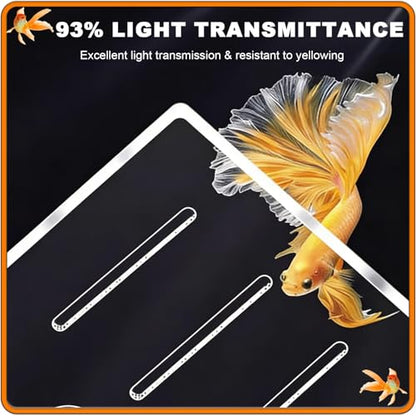 Cat-Proof Acrylic Canopy for Round Rium, Anti-Jump Fish Tank Lid with Access Hole & Hinges, 60cm (23.6") - Durable, Easy Access Aquarium Cover - size: 60cm (23.6")