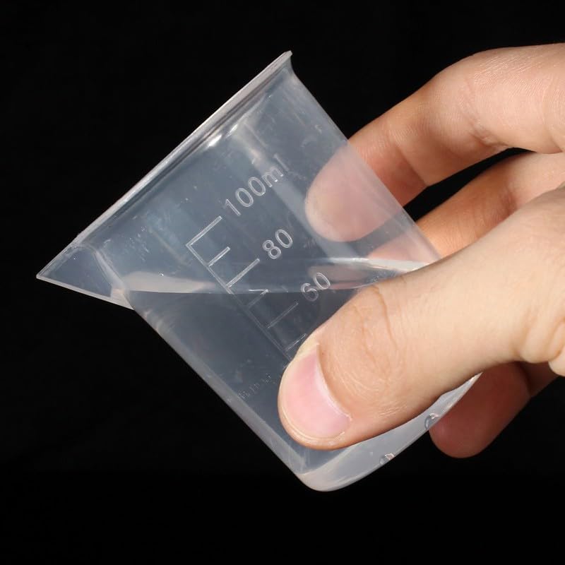 6pcs Plastic Graduated Beaker 100ml Transparent Measuring Cup Laboratory Measuring Jugs Kitchen Measure Tool Mixing Cups