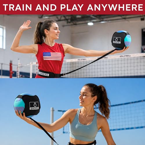 OVANTO Volleyball Training Equipment Kit | Adjustable Practice Hitting Rebounder, Ultra-Stretch Neoprene, Exclusive Elastic Cords, Premium Content - color: ‎VT Essential