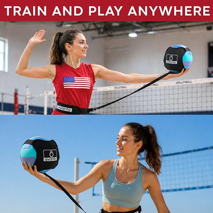 OVANTO Volleyball Training Equipment Kit | Adjustable Practice Hitting Rebounder, Ultra-Stretch Neoprene, Exclusive Elastic Cords, Premium Content - color: ‎VT Essential