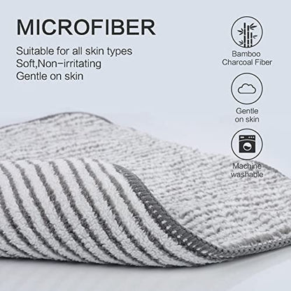 Microfiber Face Towels Soft Washcloths 12Inch x 12Inch 12 Pack Stripe - color: Stripe 12pack