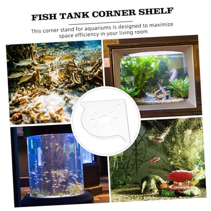 KOMBIUDA Fish Tank Corner Shelf Organizer Space-saving Triangle Stand for Aquarium Supplies Robust Construction for Fish Food Storage for Spaces