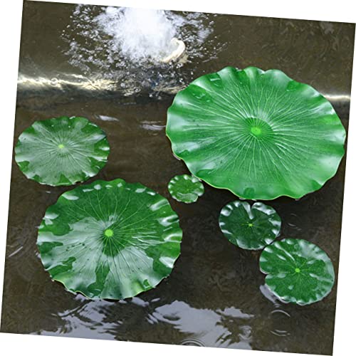 GLEAVI 8Pcs EVA Decorative Lotus Leaves Wear-Resistant Simulated Lily Pads for Garden Pond Decor Floating Water Plants for Aquatic Displays and Outdoor Decorations