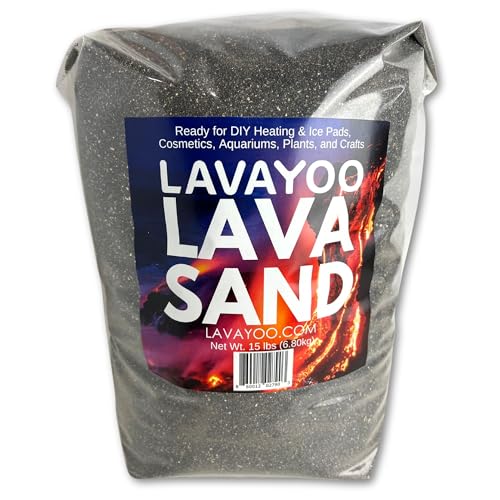 Real Lava Sand - Screened, Washed, Dried and Sanitized - Great for Heating Pads, Cooling Pads, Crafts, and Aquariums (15 lb Bag)