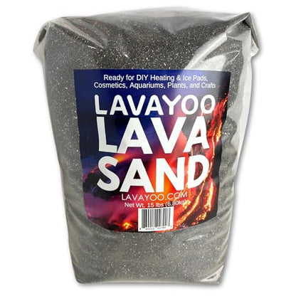 Real Lava Sand - Screened, Washed, Dried and Sanitized - Great for Heating Pads, Cooling Pads, Crafts, and Aquariums (15 lb Bag)