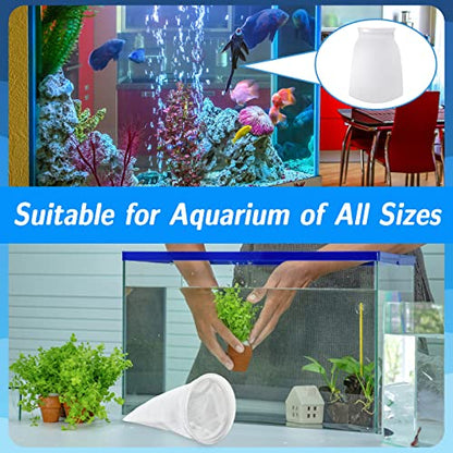 4pcs 7 Inch Ring Filter Socks Aquarium Filter Bags Micro Fish Tank Aquarium Socks for Fish Tank Freshwater Saltwater Aquariums, 7 Inch Ring Diameter by 12 in Long