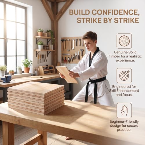 10PCS Karate Breaking Boards,Wood Martial Arts Boards Professional Taekwondo Board for Taekwondo Karate Practice - 0. 3cm - size: 29.50X20.40X0.30CM