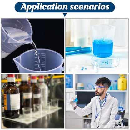 6-Pack 150ml Plastic Lab Beakers, Graduated Measuring Cups with Pour Spout, Transparent PP for Science Experiments, Kitchen & DIY - style: 150 ML