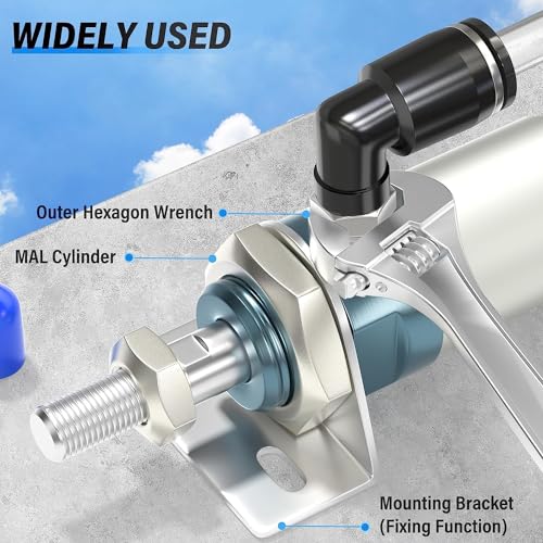 TAILONZ PNEUMATIC Male Elbow 1/4 Inch Tube OD x UNF 10-32 Thread 90 Push to Connect Fittings PL-1/4-U10 (Pack of 10) - size: 1/4''OD UNF 10-32