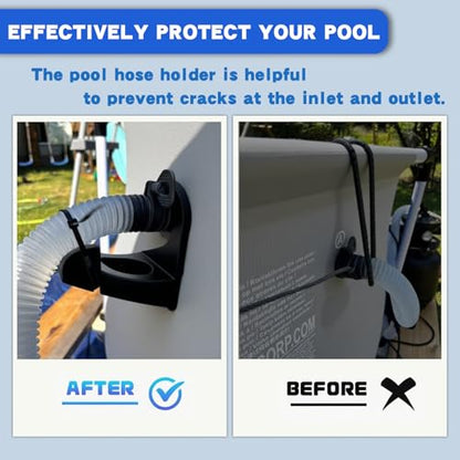 2Pcs Swimming Pool Pipe Holders, Pool Accessories, Pool Hoses for Above Ground Pools, Designed to Fit On Intex Pools - Prevent Pipe Sagging, Improve Pool Hoses Lifespan - color: 2 X [Pipe Bracket] - Black