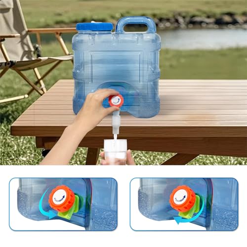 2.6 Gallon Camping Water Container with Spigot, BPA Free Portable Water Jug, No Leakage Emergency Water Storage Tank for Camping, Vehicle, Car, Outdoor Hiking, Picnic